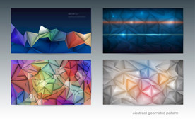 商业质感旋转菱形几何图形海报