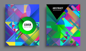 创意质感商业海报炫彩几何图形