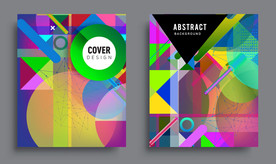 创意炫彩质感商业几何图形海报