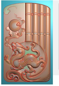 仿古貔貅兽牌挂件精雕图浮雕图