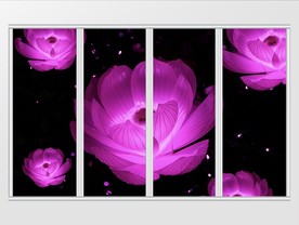 现代唯美梦幻荷花移门