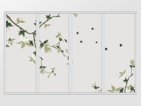 新中式玉兰花移门