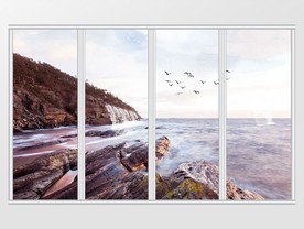 岩石高清大理石纹山水移门