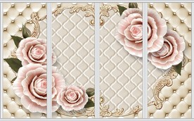 现代欧式3d立体玫瑰移门