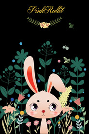 卡通兔子彩印 地毯