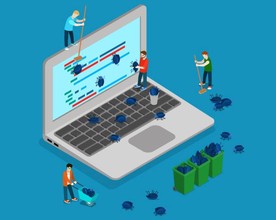 防病毒软件病毒垃圾清理插画插画