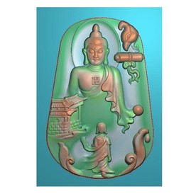 凤凰大鹏鸟如来佛挂件拜佛精雕图