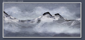 高清肌理山水线条装饰画