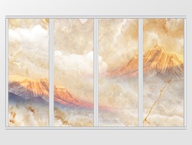 大理石纹风景移门