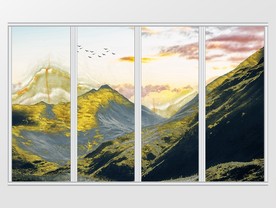 大理石纹风景移门