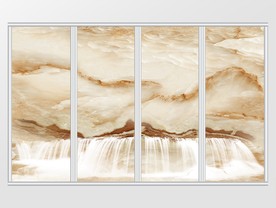 大理石纹风景移门