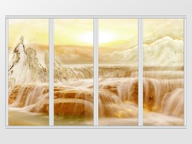 大理石纹风景移门