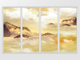 大理石纹风景移门