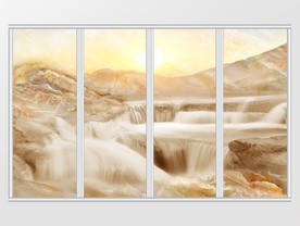 大理石纹风景移门