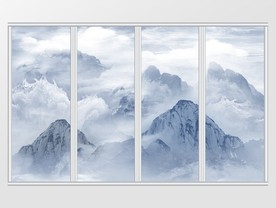 大理石纹风景移门