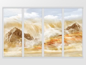 大理石纹风景移门