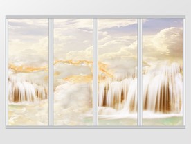 大理石纹风景移门