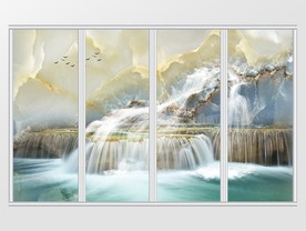 大理石纹风景移门