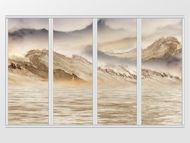 大理石纹风景移门