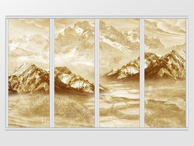 大理石纹风景移门