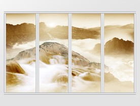 大理石纹风景移门