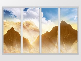 大理石纹风景移门