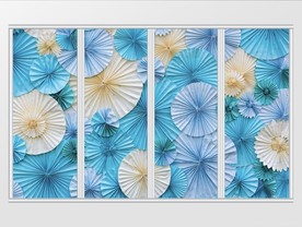 小清新折纸水彩移门