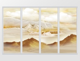 大理石纹风景移门