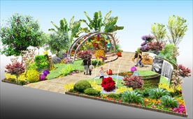 展览园圃鸟瞰图