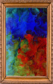 蓝色抽象油画装饰画