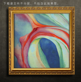 条纹油画装饰画