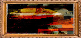 大型条纹油画装饰画