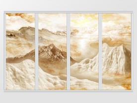大理石纹风景移门