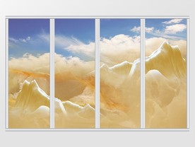 大理石纹山水风景移门
