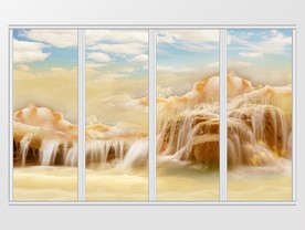 大理石纹山水风景移门