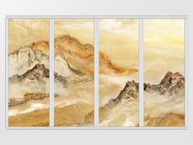 大理石纹山水风景移门