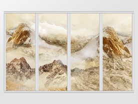 大理石纹山水风景移门