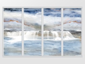 大理石纹山水风景移门