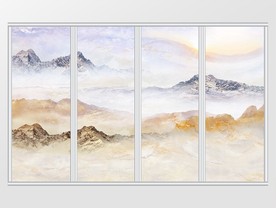 大理石纹山水风景移门
