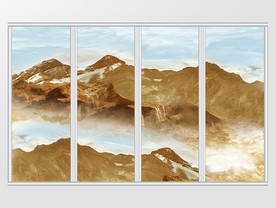 大理石纹山水风景移门