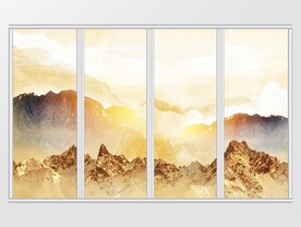 大理石纹云海山光移门