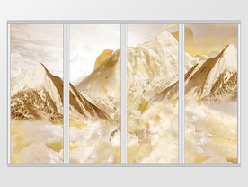 山水印象抽象风景移门