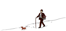 手绘先生花篮插画