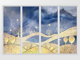 现代抽象金路移门