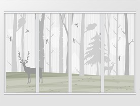 现代简约手绘麋鹿移门