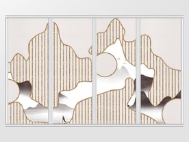 新中式山水线条移门