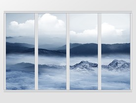 新中式山水风景移门