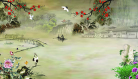 新中式山水花鸟