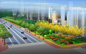 道路绿化带效果图