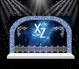 蓝色星空婚礼背景